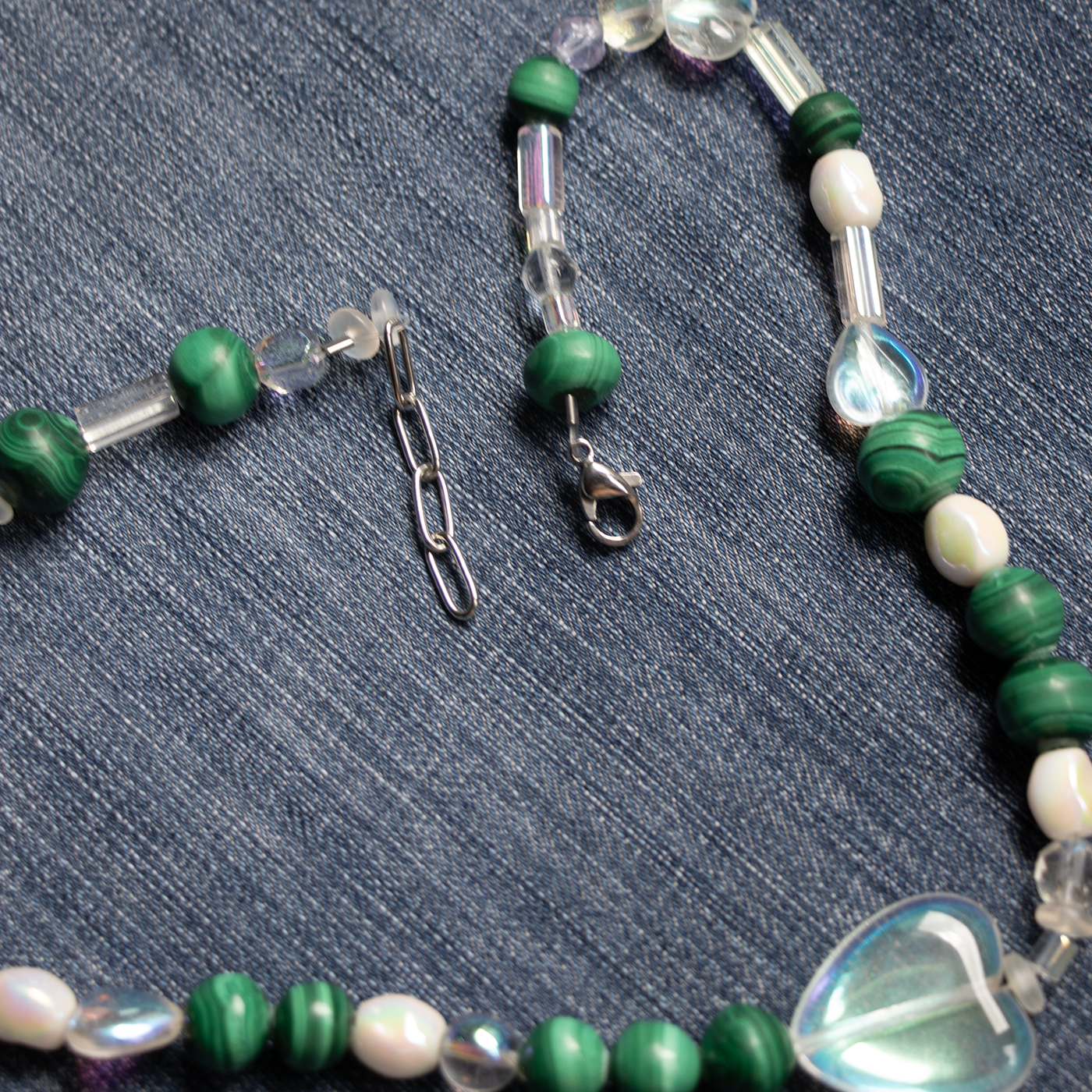 Vintage Beaded Malachite Necklace