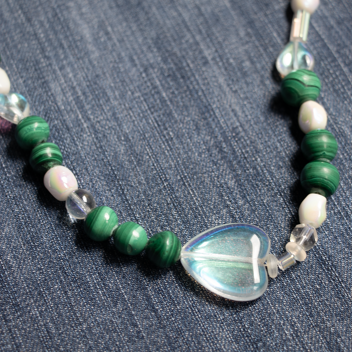 Vintage Beaded Malachite Necklace