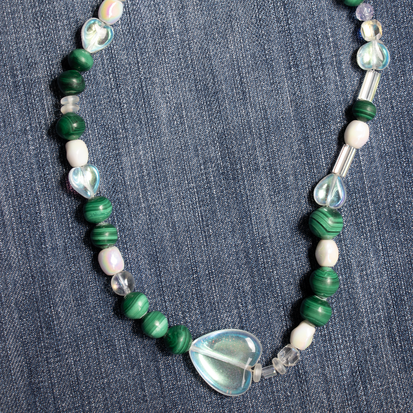 Vintage Beaded Malachite Necklace