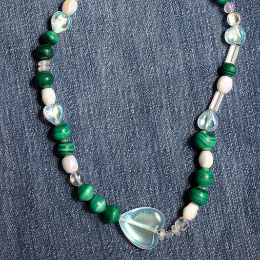 Vintage Beaded Malachite Necklace